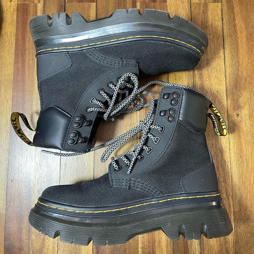 Dr. Martens Tarik Black Leather Utility Work Boots Lace Up Combat Boots - Picture 3 of 10
